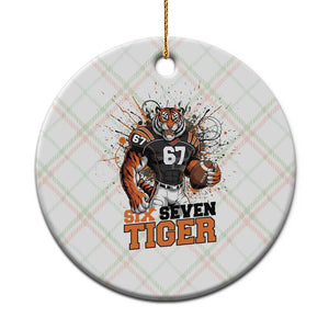 Six Seven Meme Tiger Football Ceramic Ornament Funny Gen Z Alpha Gift TS12 1pc Christmas Plaid Print Your Wear