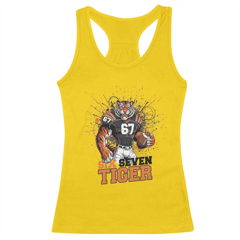 Six Seven Meme Tiger Football Racerback Tank Top Funny Gen Z Alpha Gift TS12 Daisy Print Your Wear