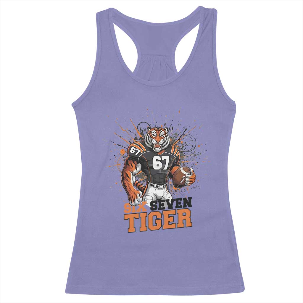 Six Seven Meme Tiger Football Racerback Tank Top Funny Gen Z Alpha Gift TS12 Violet Print Your Wear
