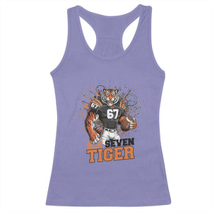 Six Seven Meme Tiger Football Racerback Tank Top Funny Gen Z Alpha Gift TS12 Violet Print Your Wear