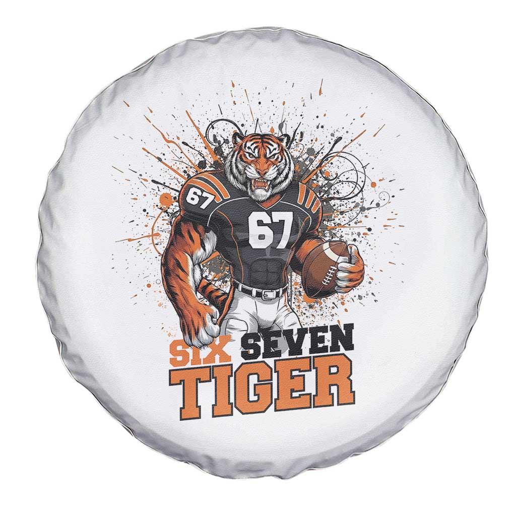 Six Seven Meme Tiger Football Spare Tire Cover Funny Gen Z Alpha Gift TS12 Print Your Wear