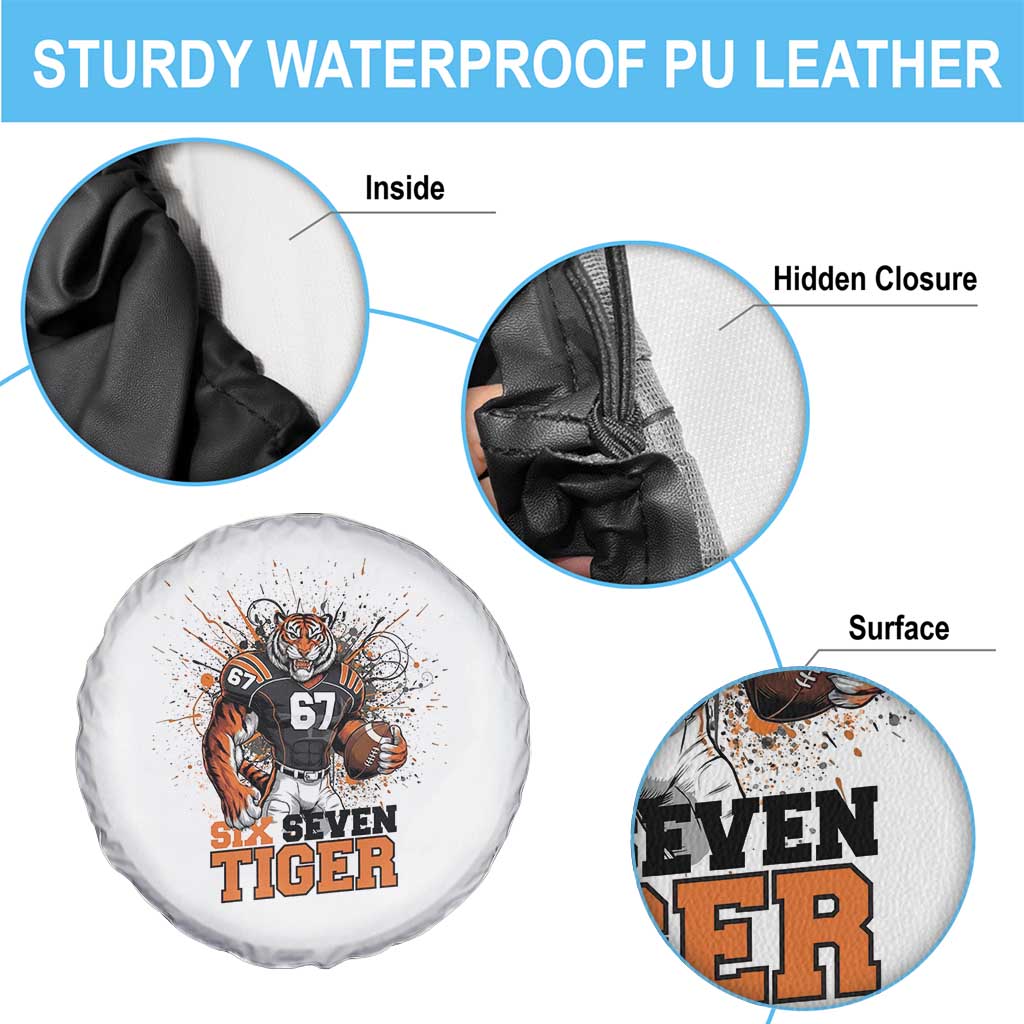 Six Seven Meme Tiger Football Spare Tire Cover Funny Gen Z Alpha Gift TS12 Print Your Wear