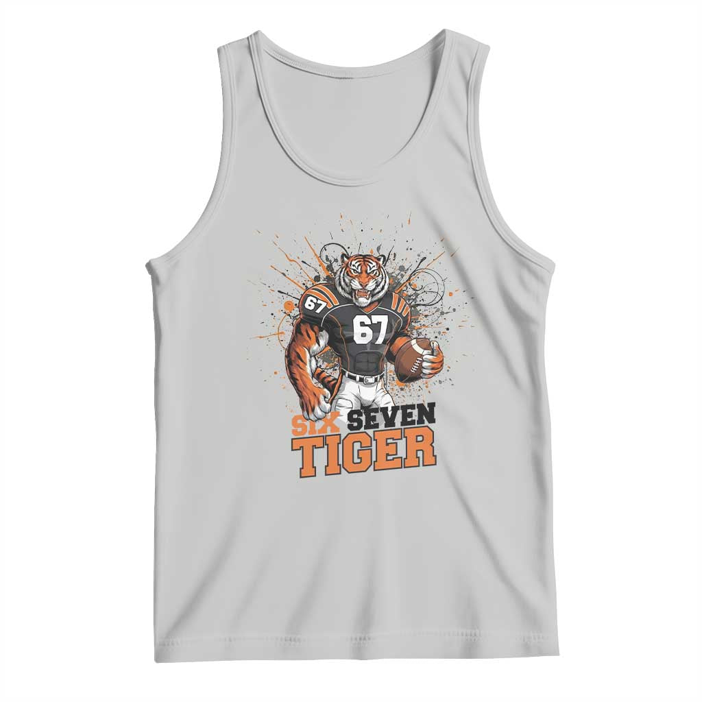 Six Seven Meme Tiger Football Tank Top Funny Gen Z Alpha Gift TS12 Ash Print Your Wear