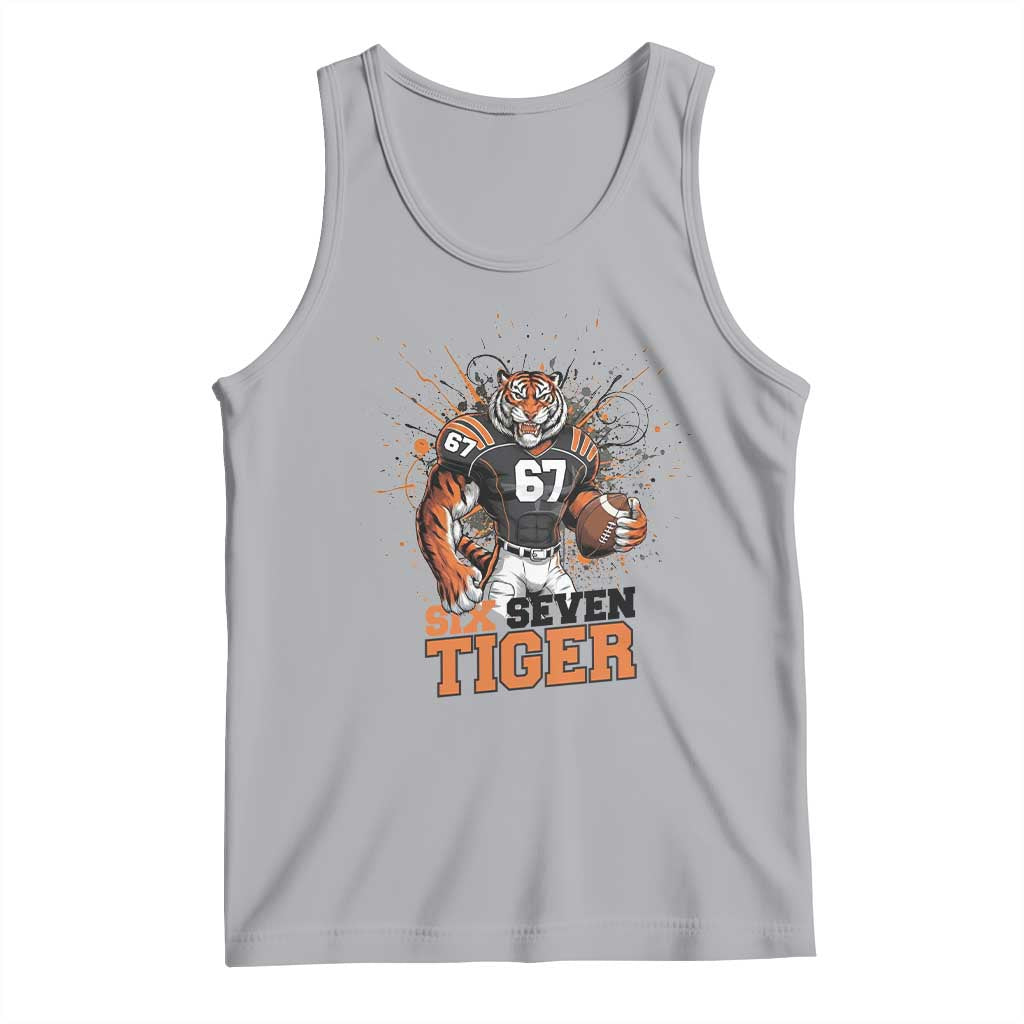 Six Seven Meme Tiger Football Tank Top Funny Gen Z Alpha Gift TS12 Athletic Heather Print Your Wear