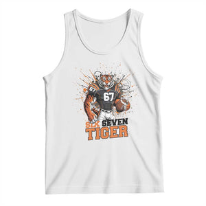 Six Seven Meme Tiger Football Tank Top Funny Gen Z Alpha Gift TS12 White Print Your Wear