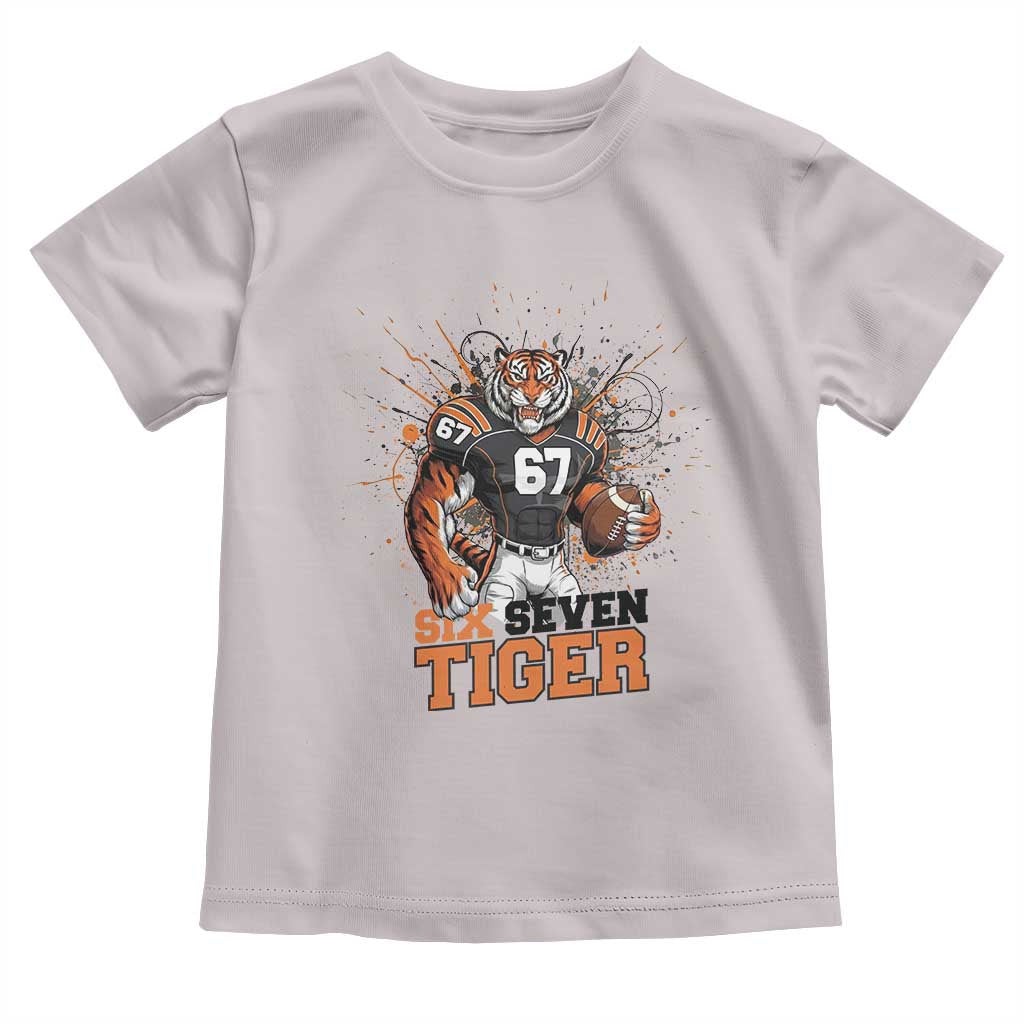 Six Seven Meme Tiger Football Toddler T Shirt Funny Gen Z Alpha Gift TS12 Ice Gray Print Your Wear