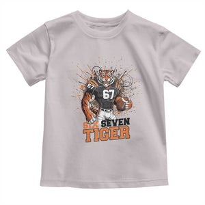 Six Seven Meme Tiger Football Toddler T Shirt Funny Gen Z Alpha Gift TS12 Ice Gray Print Your Wear