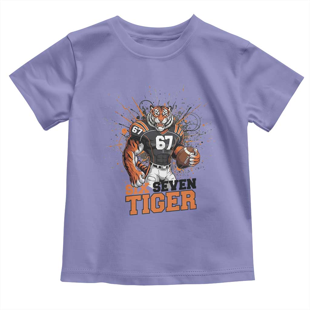 Six Seven Meme Tiger Football Toddler T Shirt Funny Gen Z Alpha Gift TS12 Violet Print Your Wear