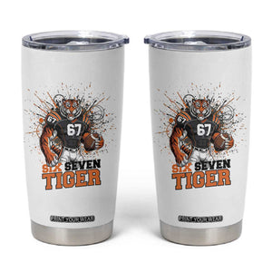 Six Seven Meme Tiger Football Tumbler Cup Funny Gen Z Alpha Gift TS12 White Print Your Wear