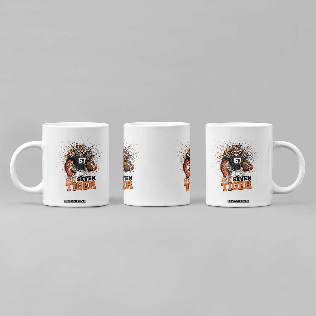 Six Seven Meme Tiger Football Coffee Mug Funny Gen Z Alpha Gift TS12 Print Your Wear