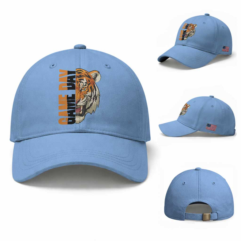 Tiger Football Lover Baseball Cap Game Day Fan Lifestyle TS12 Baseball Cap Universal Fit Light Blue Print Your Wear