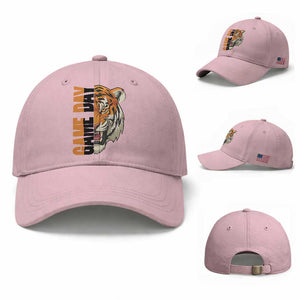 Tiger Football Lover Baseball Cap Game Day Fan Lifestyle TS12 Baseball Cap Universal Fit Light Pink Print Your Wear