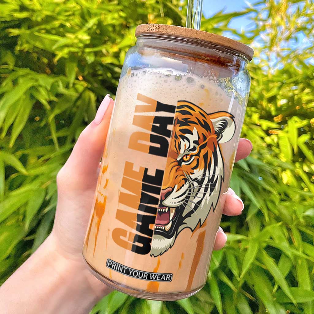 Tiger Football Lover Glass Can Game Day Fan Lifestyle TS12 White Print Your Wear