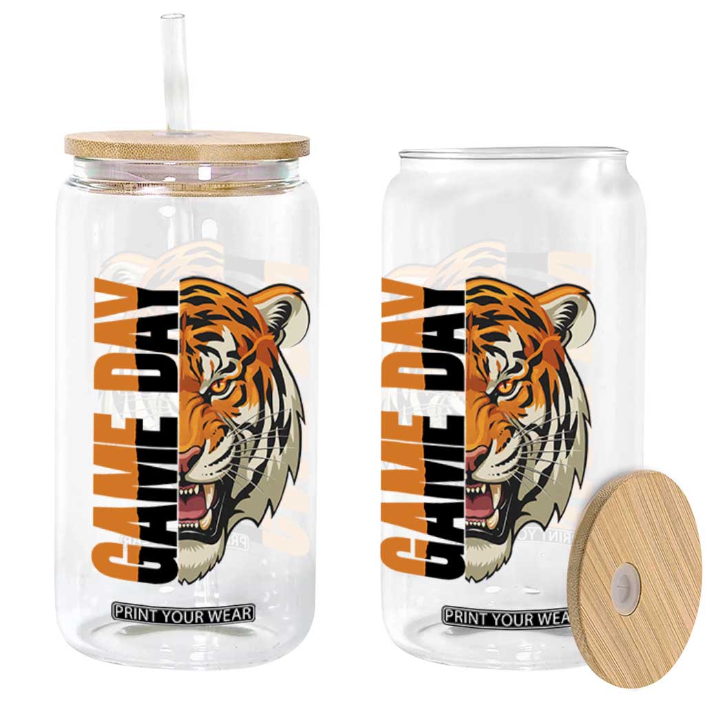 Tiger Football Lover Glass Can Game Day Fan Lifestyle TS12 Print Your Wear