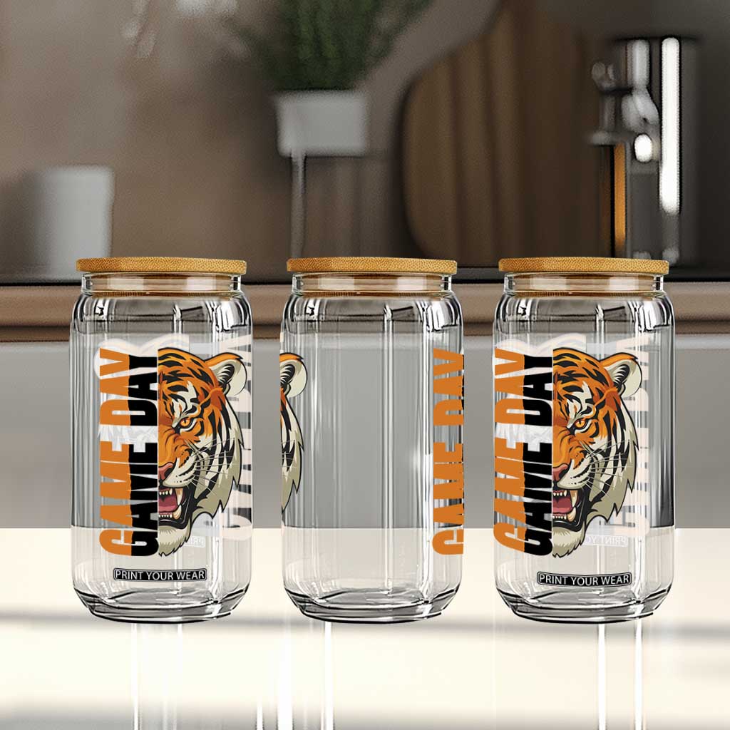 Tiger Football Lover Glass Can Game Day Fan Lifestyle TS12 Print Your Wear