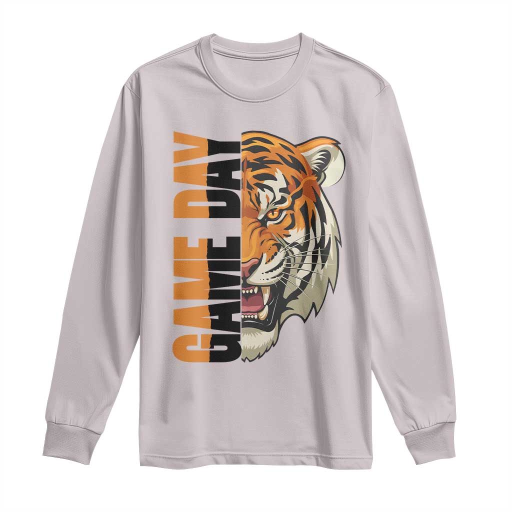 Tiger Football Lover Long Sleeve Shirt Game Day Fan Lifestyle TS12 Ice Gray Print Your Wear