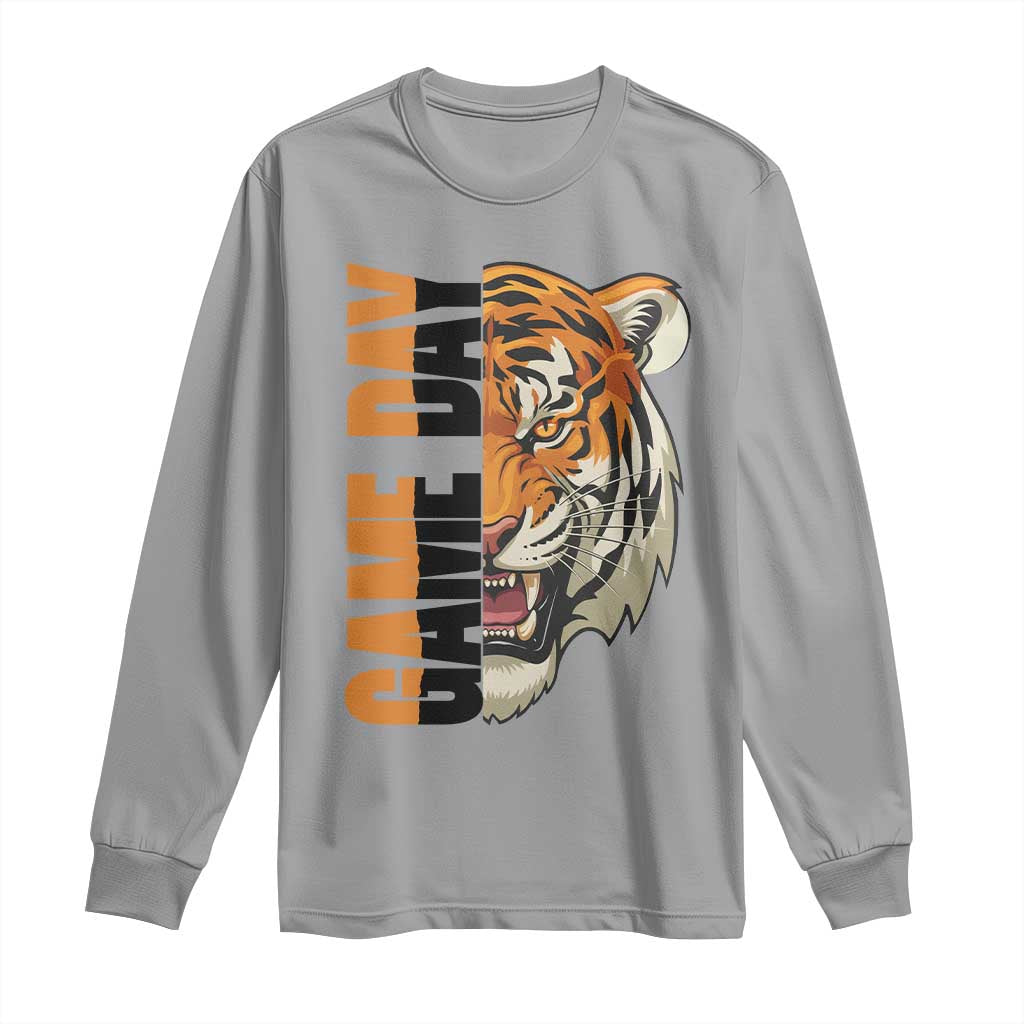 Tiger Football Lover Long Sleeve Shirt Game Day Fan Lifestyle TS12 Sport Gray Print Your Wear
