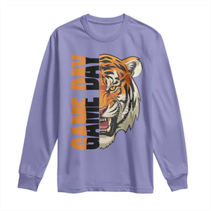 Tiger Football Lover Long Sleeve Shirt Game Day Fan Lifestyle TS12 Violet Print Your Wear