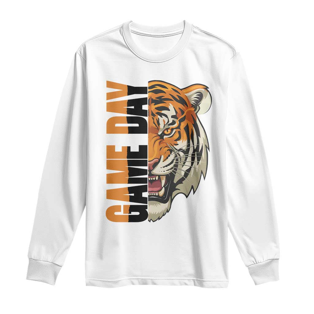 Tiger Football Lover Long Sleeve Shirt Game Day Fan Lifestyle TS12 White Print Your Wear