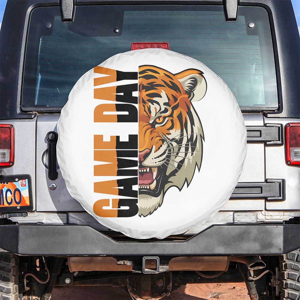 Tiger Football Lover Spare Tire Cover Game Day Fan Lifestyle TS12 No hole White Print Your Wear