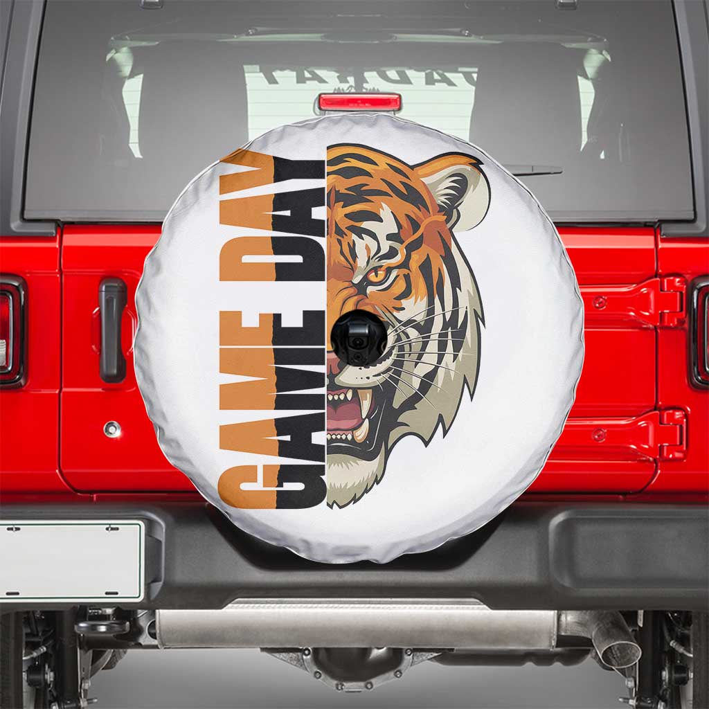 Tiger Football Lover Spare Tire Cover Game Day Fan Lifestyle TS12 White Print Your Wear