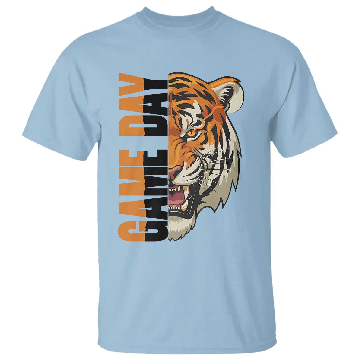 Tiger Football Lover T Shirt Game Day Fan Lifestyle TS12 Light Blue Print Your Wear