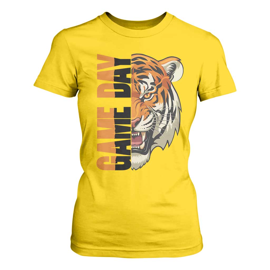 Tiger Football Lover T Shirt For Women Game Day Fan Lifestyle TS12 Daisy Print Your Wear
