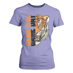 Tiger Football Lover T Shirt For Women Game Day Fan Lifestyle TS12 Violet Print Your Wear