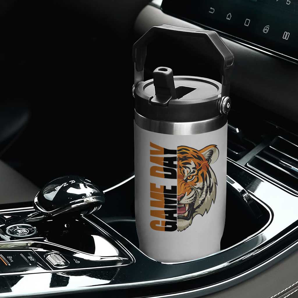 Tiger Football Lover Flip Straw Tumbler Game Day Fan Lifestyle TS12 Print Your Wear