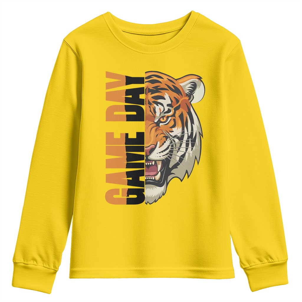 Tiger Football Lover Youth Sweatshirt Game Day Fan Lifestyle TS12 Daisy Print Your Wear
