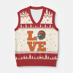 Midwest Football Pride V-Neck Knit Sweater Vest Game Day Gift TS12 Beige Red Print Your Wear