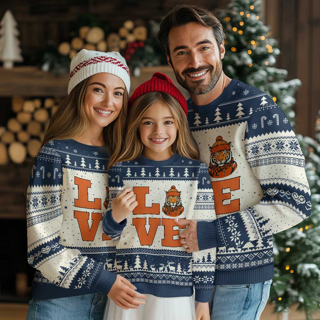Midwest Tiger Football Pride Ugly Christmas Sweater Funny Sport Lover Gift TS12 Beige Navy Print Your Wear