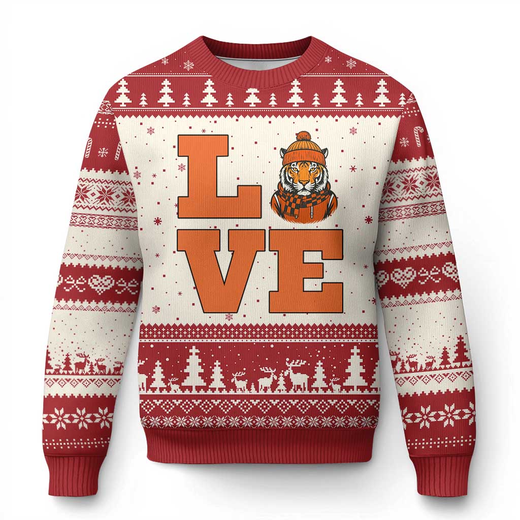 Midwest Tiger Football Pride Ugly Christmas Sweater Funny Sport Lover Gift TS12 Beige Red Print Your Wear