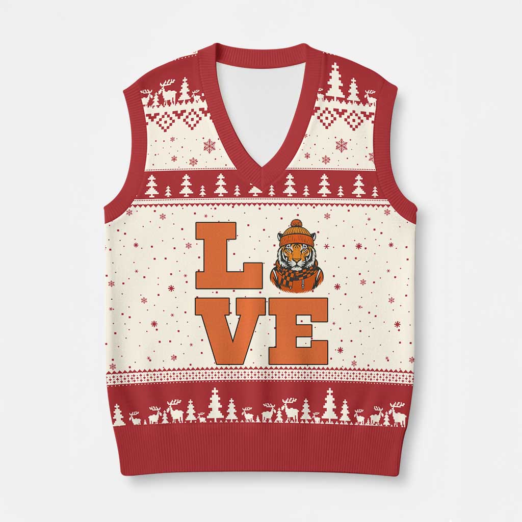 Midwest Tiger Football Pride V-Neck Knit Sweater Vest Funny Sport Lover Gift TS12 Beige Red Print Your Wear