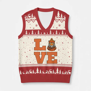 Midwest Tiger Football Pride V-Neck Knit Sweater Vest Funny Sport Lover Gift TS12 Beige Red Print Your Wear