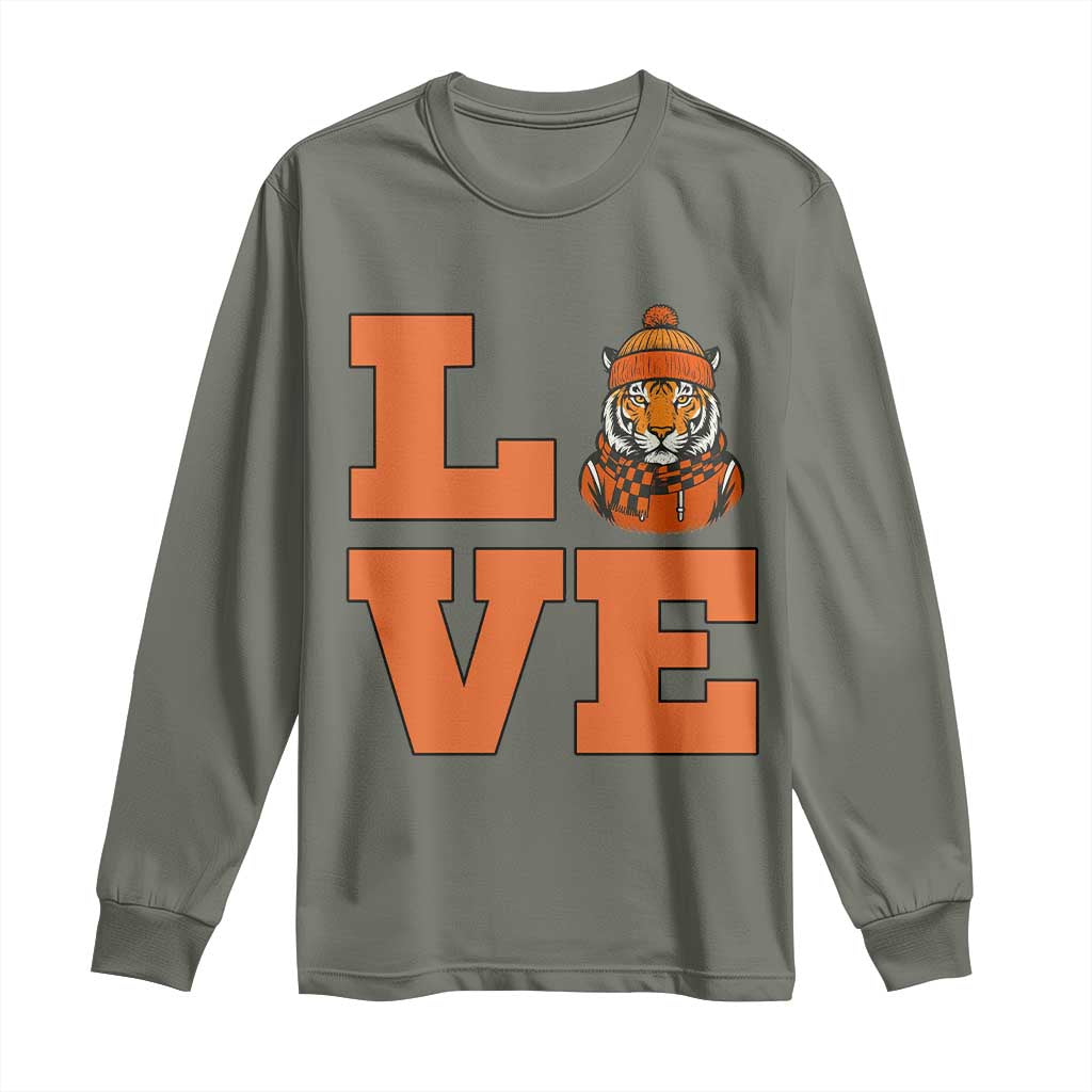 Midwest Tiger Football Pride Long Sleeve Shirt Funny Sport Lover Gift TS12 Military Green Print Your Wear