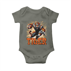 Lightning Tiger Lover Baby Onesie Sport Lover Gift TS12 Military Green Print Your Wear