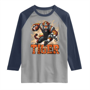 Lightning Tiger Lover Raglan Shirt Sport Lover Gift TS12 Sport Gray Navy Print Your Wear