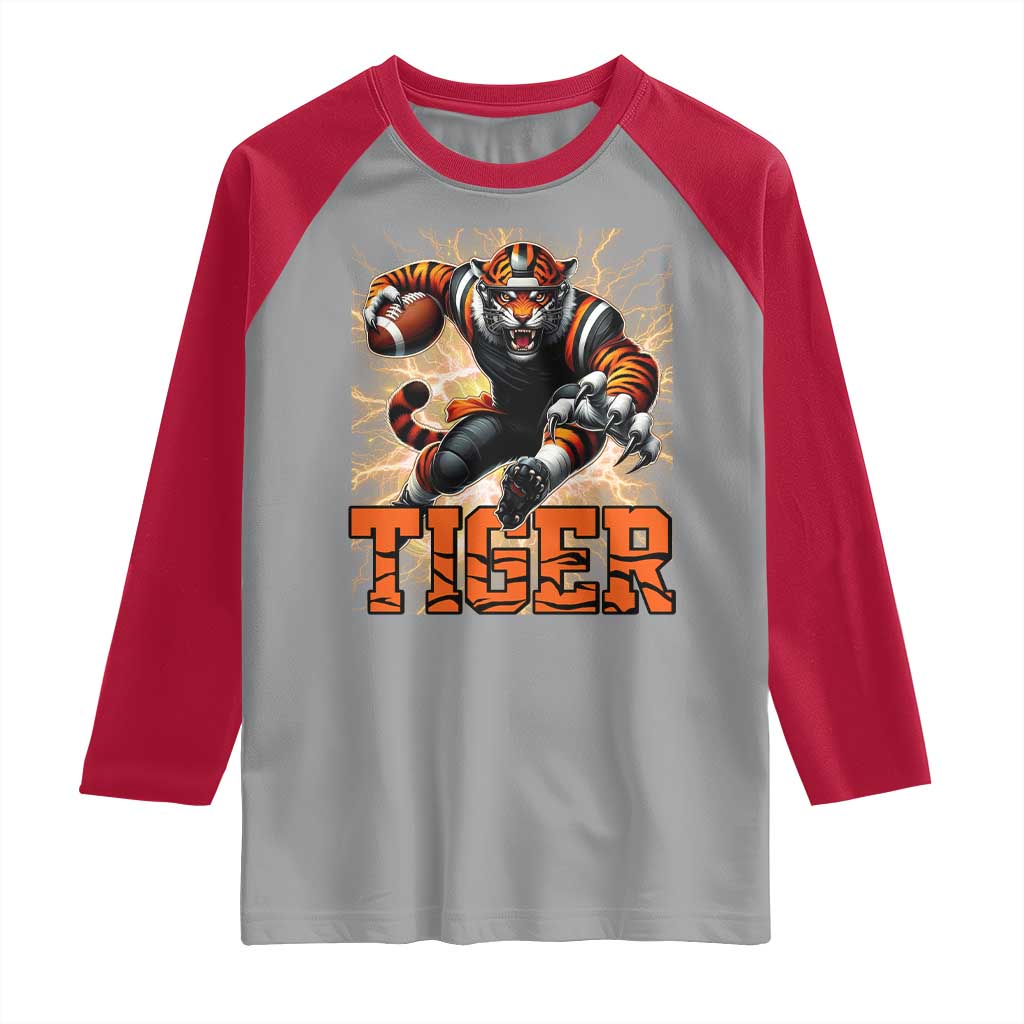 Lightning Tiger Lover Raglan Shirt Sport Lover Gift TS12 Sport Gray Red Print Your Wear