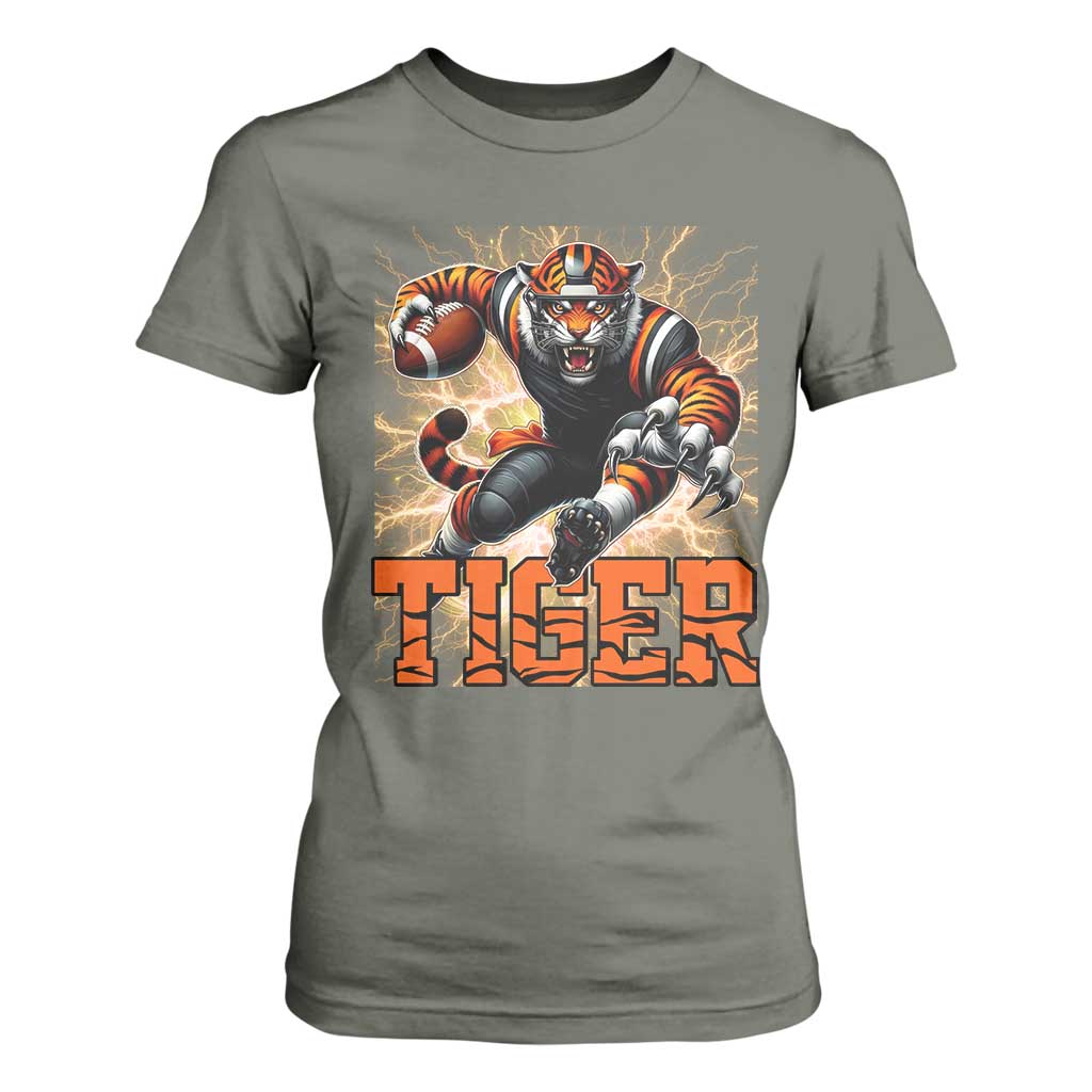 Lightning Tiger Lover T Shirt For Women Sport Lover Gift TS12 Military Green Print Your Wear