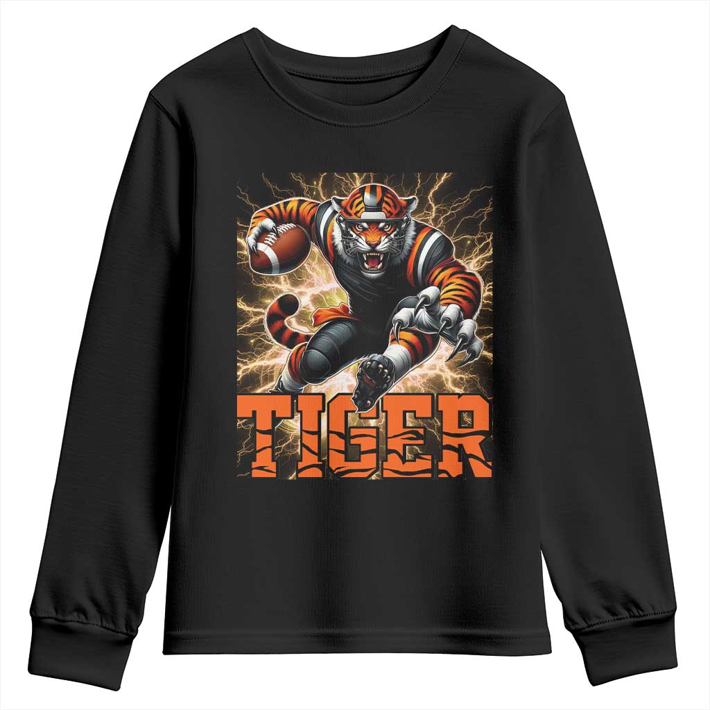 Lightning Tiger Lover Youth Sweatshirt Sport Lover Gift TS12 Black Print Your Wear