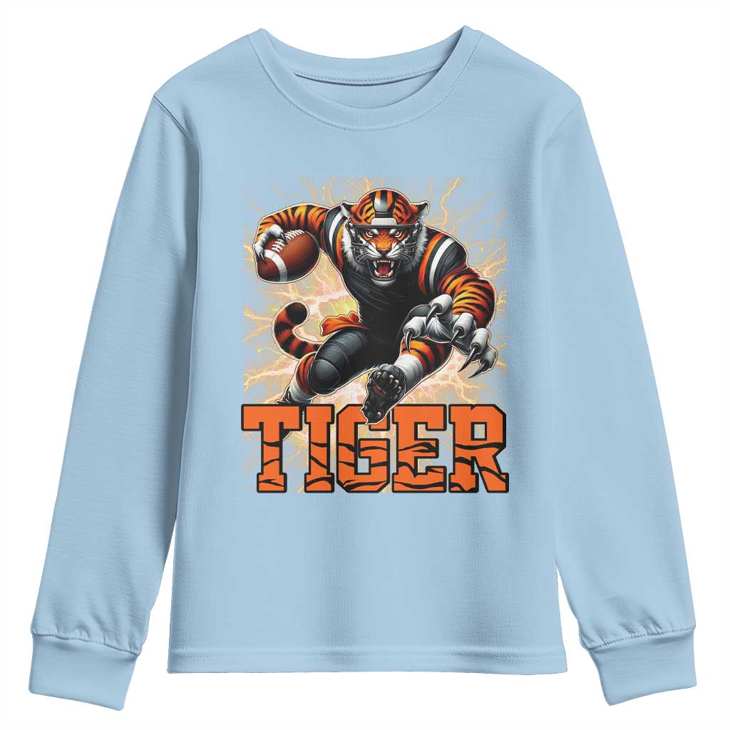 Lightning Tiger Lover Youth Sweatshirt Sport Lover Gift TS12 Light Blue Print Your Wear