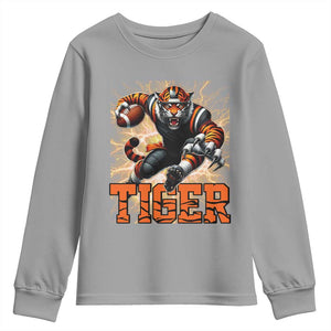Lightning Tiger Lover Youth Sweatshirt Sport Lover Gift TS12 Sport Gray Print Your Wear