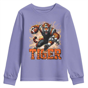 Lightning Tiger Lover Youth Sweatshirt Sport Lover Gift TS12 Violet Print Your Wear