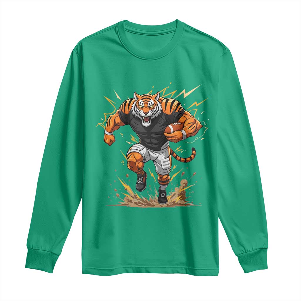 Tiger Football Lover Long Sleeve Shirt Midwest Game Day Lifestyle TS12 Irish Green Print Your Wear