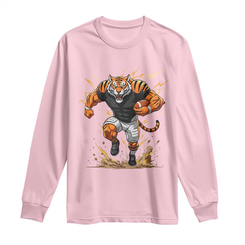 Tiger Football Lover Long Sleeve Shirt Midwest Game Day Lifestyle TS12 Light Pink Print Your Wear