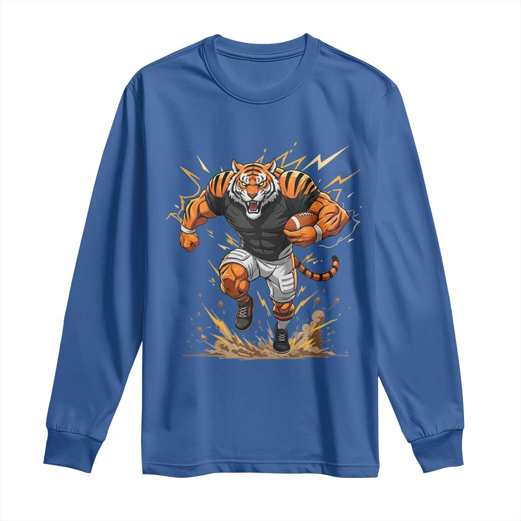 Tiger Football Lover Long Sleeve Shirt Midwest Game Day Lifestyle TS12 Royal Blue Print Your Wear