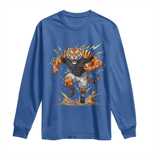 Tiger Football Lover Long Sleeve Shirt Midwest Game Day Lifestyle TS12 Royal Blue Print Your Wear
