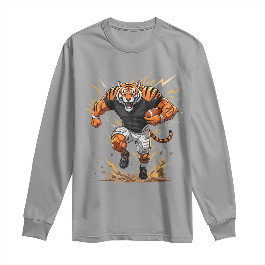 Tiger Football Lover Long Sleeve Shirt Midwest Game Day Lifestyle TS12 Sport Gray Print Your Wear