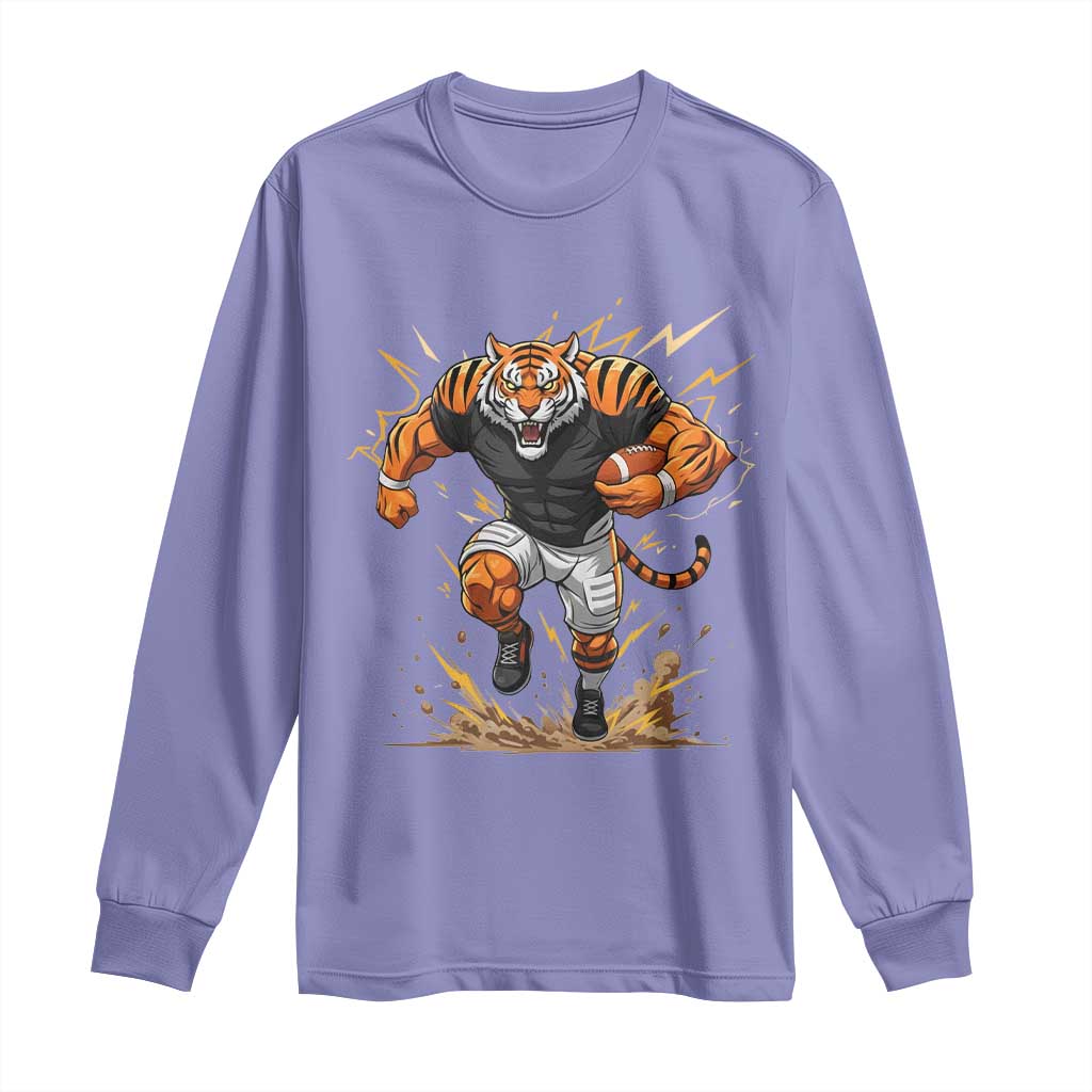 Tiger Football Lover Long Sleeve Shirt Midwest Game Day Lifestyle TS12 Violet Print Your Wear